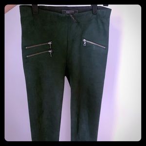 BcbgMaxAzria green suede pants